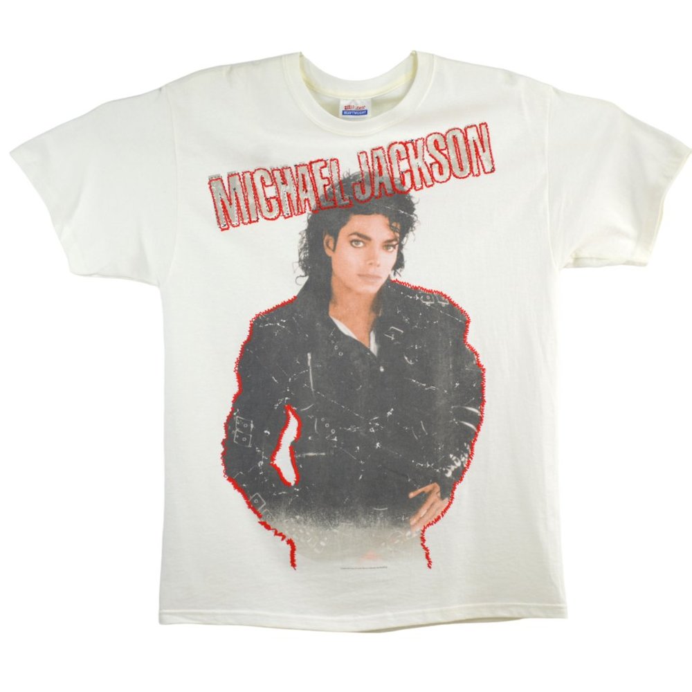 MICHAEL JACKSON 2009 Graphic T Shirt Size LARGE L White Short Sleeve King of Pop